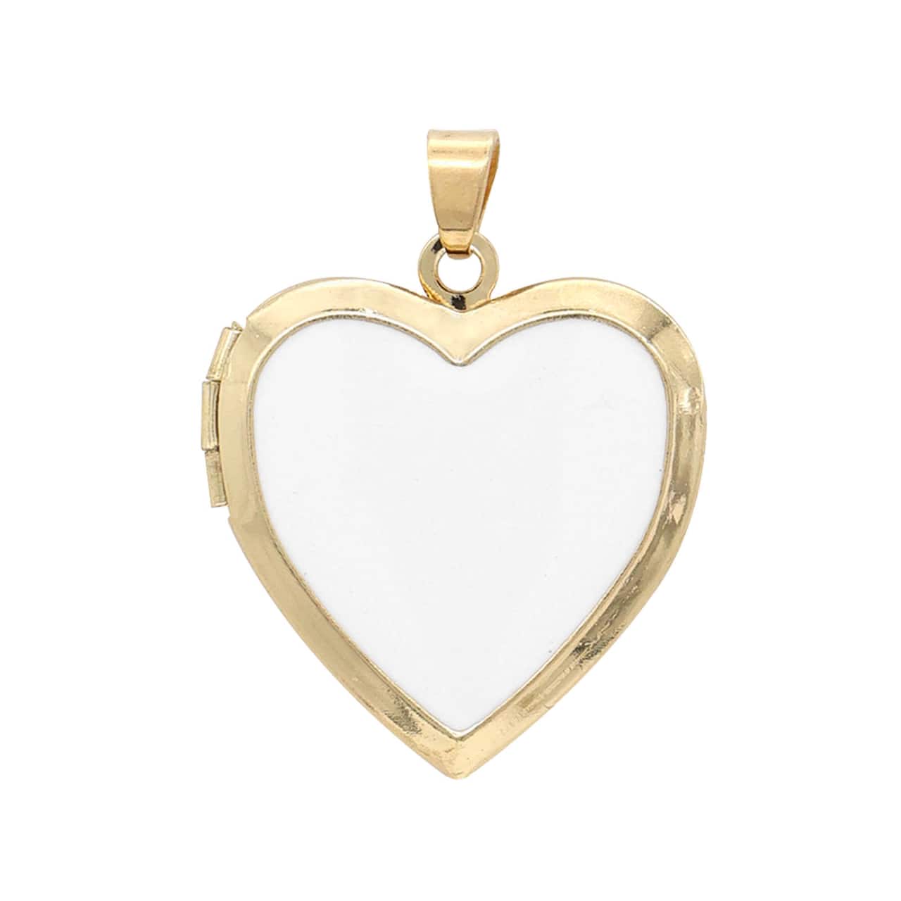 Gold & White Enamel Heart Locket by Bead Landing™